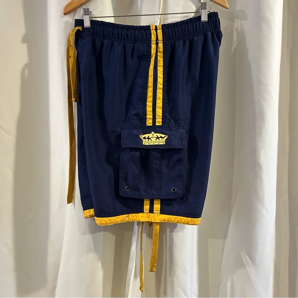 Vtg Y2K Corona‎ Extra Beer Cargo Swim Shorts Trunks Blue Party L